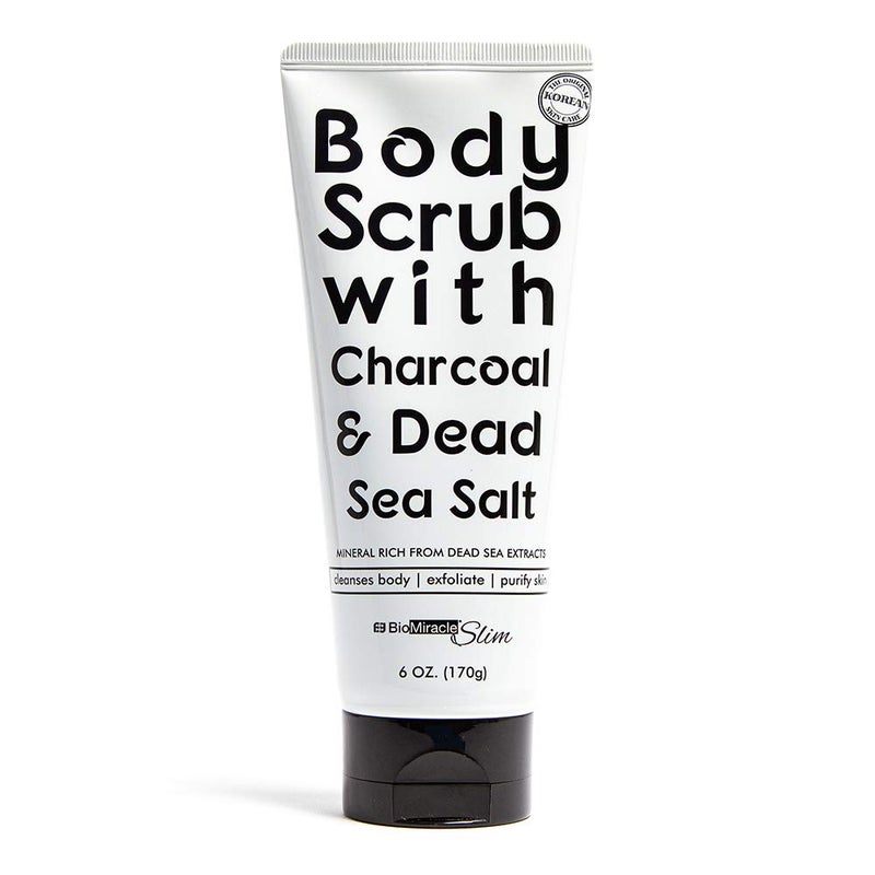 BioMiracle BioMiracle Body Scrub with Charcoal  Dead Sea Salt AntiCellulite Skin Firming  Tightening Natural Body Scrub with Herbal Extracts  Antioxidants for All Skin Types 