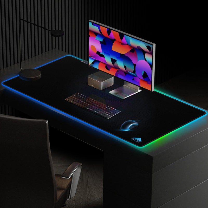 Cacoy 43" x 24" RGB Large Gaming Mouse Pad, LED Extended Mousepad with Superior Micro-Weave Cloth and Non-Slip Base, Stitched Edges Water Resist Keyboard Pad, XXL RGB Desk Pad for Office & Home, Black - Image 5