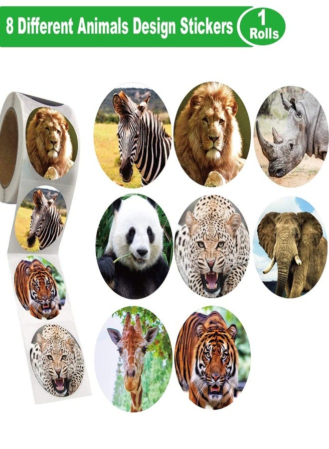 Hohamn Zoo Animals Stickers for Kids,500pcs Round Jungle Animal Stickers for Boys Girls Birthday Party Favor, 1.5 Inch - Image 2