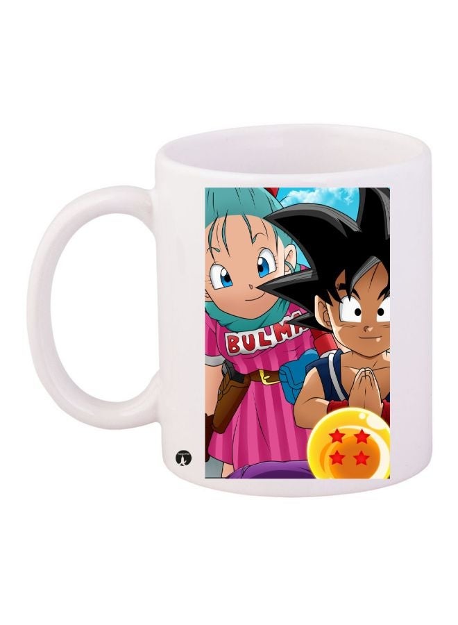 RYN Dragon Ball Printed Coffee Mug White/Pink/Blue 11ounce
