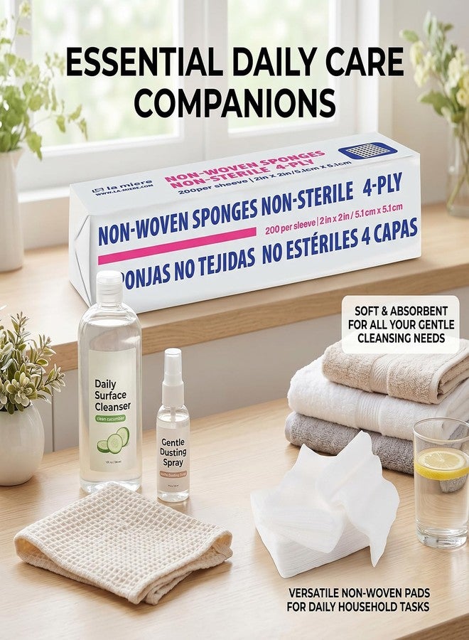 LA MIERE 1000 Pack Non-Woven Sponges 2"x2" Non-Adherent 4-Ply Non-Sterile - Image 3