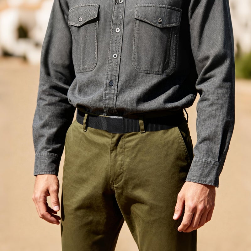 Mile High Life | Nylon Web Belt | Outdoor Military Belt | TSA Safe Buckle Plastic/Metal - Image 3