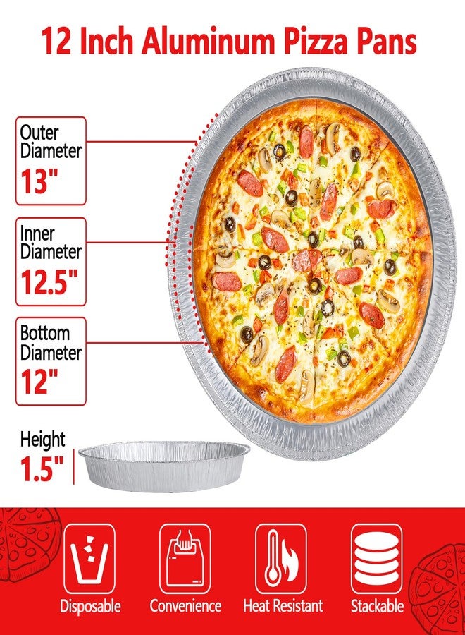 MAXTBEE 12 Inch Aluminum Pizza Pans, Disposable Round Foil Pizza Pan Trays, Oven & Freezer Safe Disposable Pizza Pan for Baking, Serving, Catering & Parties （25 Pack） - Image 2
