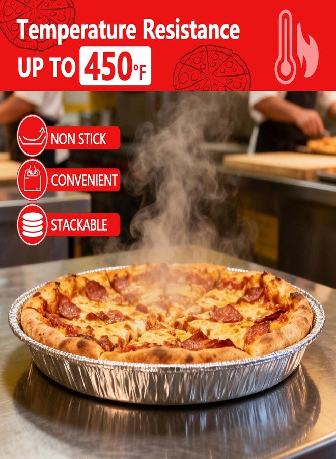 MAXTBEE 12 Inch Aluminum Pizza Pans, Disposable Round Foil Pizza Pan Trays, Oven & Freezer Safe Disposable Pizza Pan for Baking, Serving, Catering & Parties （25 Pack） - Image 4