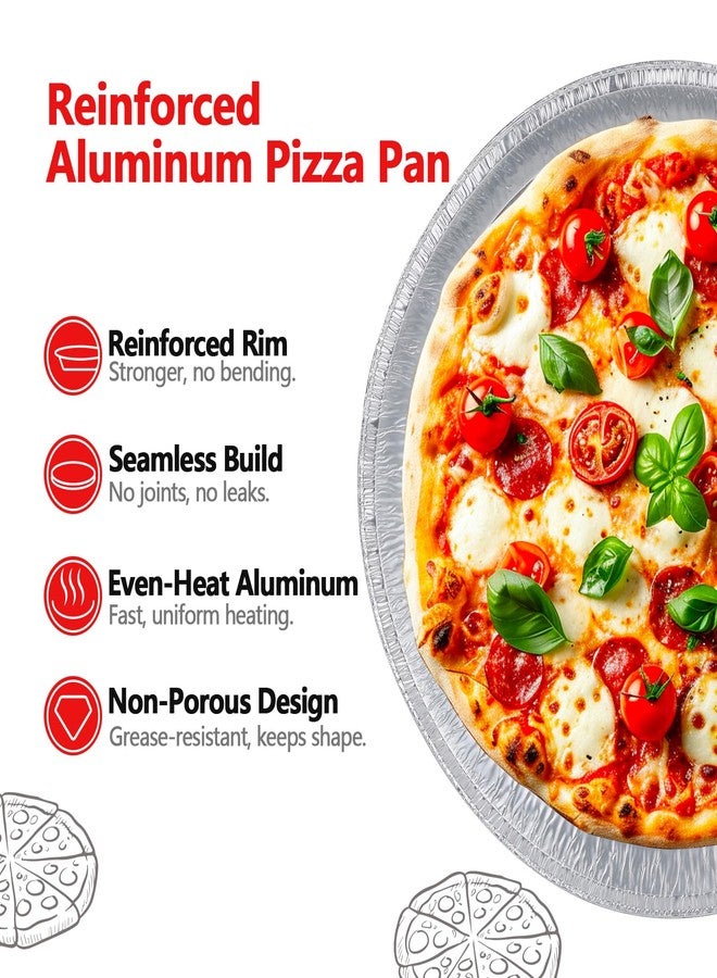 MAXTBEE 12 Inch Aluminum Pizza Pans, Disposable Round Foil Pizza Pan Trays, Oven & Freezer Safe Disposable Pizza Pan for Baking, Serving, Catering & Parties （25 Pack） - Image 5