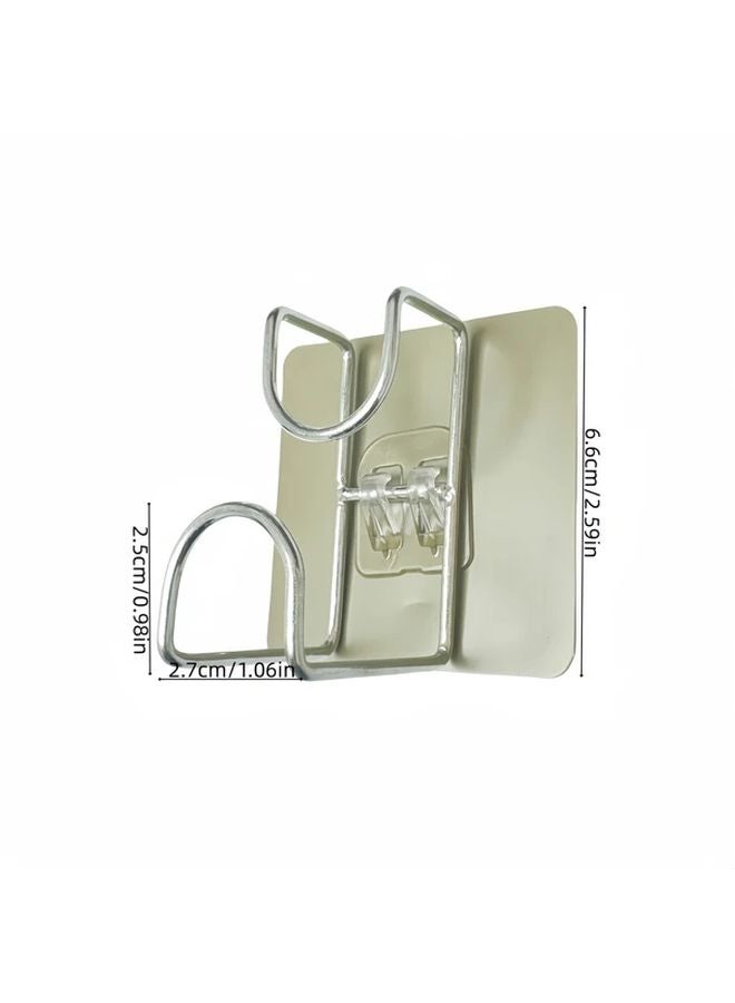 5 قطع خطافات حائط قابلة للطي من الفولاذ المقاوم للصدأ متينة التثبيت بدون حفر خالية من التلف - Image 1