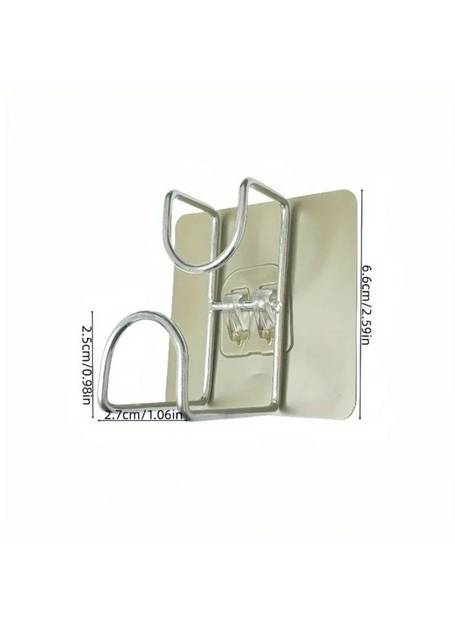 5 قطع خطافات حائط قابلة للطي من الفولاذ المقاوم للصدأ متينة التثبيت بدون حفر خالية من التلف - Image 4