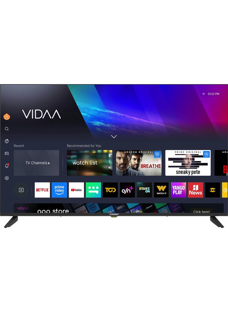 SONASHI 50 Inch UHD Smart LED TV – Frameless Design with Remote Control | 3840×2160 Ultra HD Resolution with Wide 178° Viewing Angle | Smart VIDAA TV with WiFi, Multi-Language Support, 2 USB & 3 HDMI Ports | Sonashi SLED-5000UHDV - Image 1