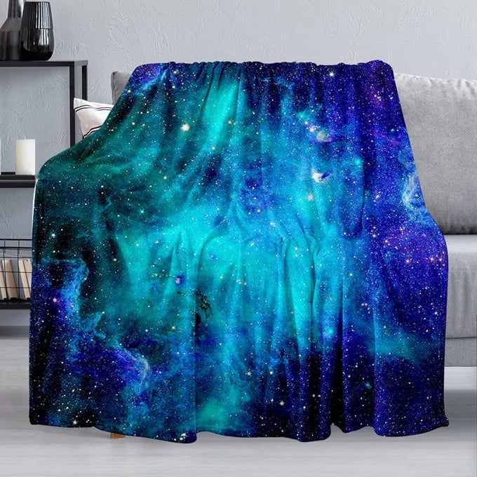 SPACE GALAXY BLANKET SOFT WARM FUZZY FLEECE PLUSH BLANKET 60X50 SMOOTH COZY FLANNEL THROW BLANKET FOR BEDCOUCHOFFICECAMPING