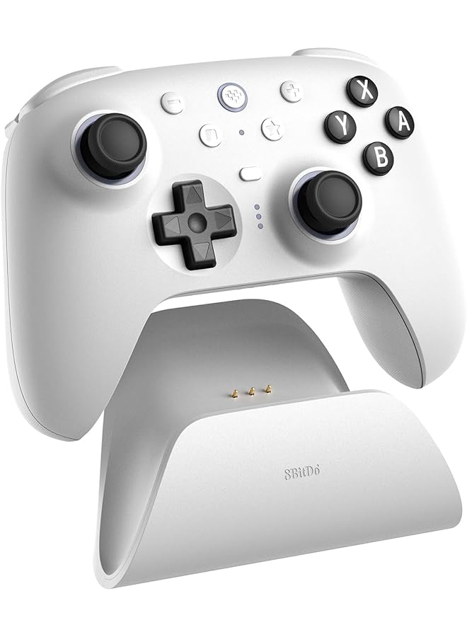 8Bitdo Ultimate 2 Bluetooth Controller For Switch & Windows Pc Switch Pro Controller With Tmr Joysticks Switchable Hall Effect/Tactile Triggers Vibration And Motion Control Rgb Fire Ring White - Image 2