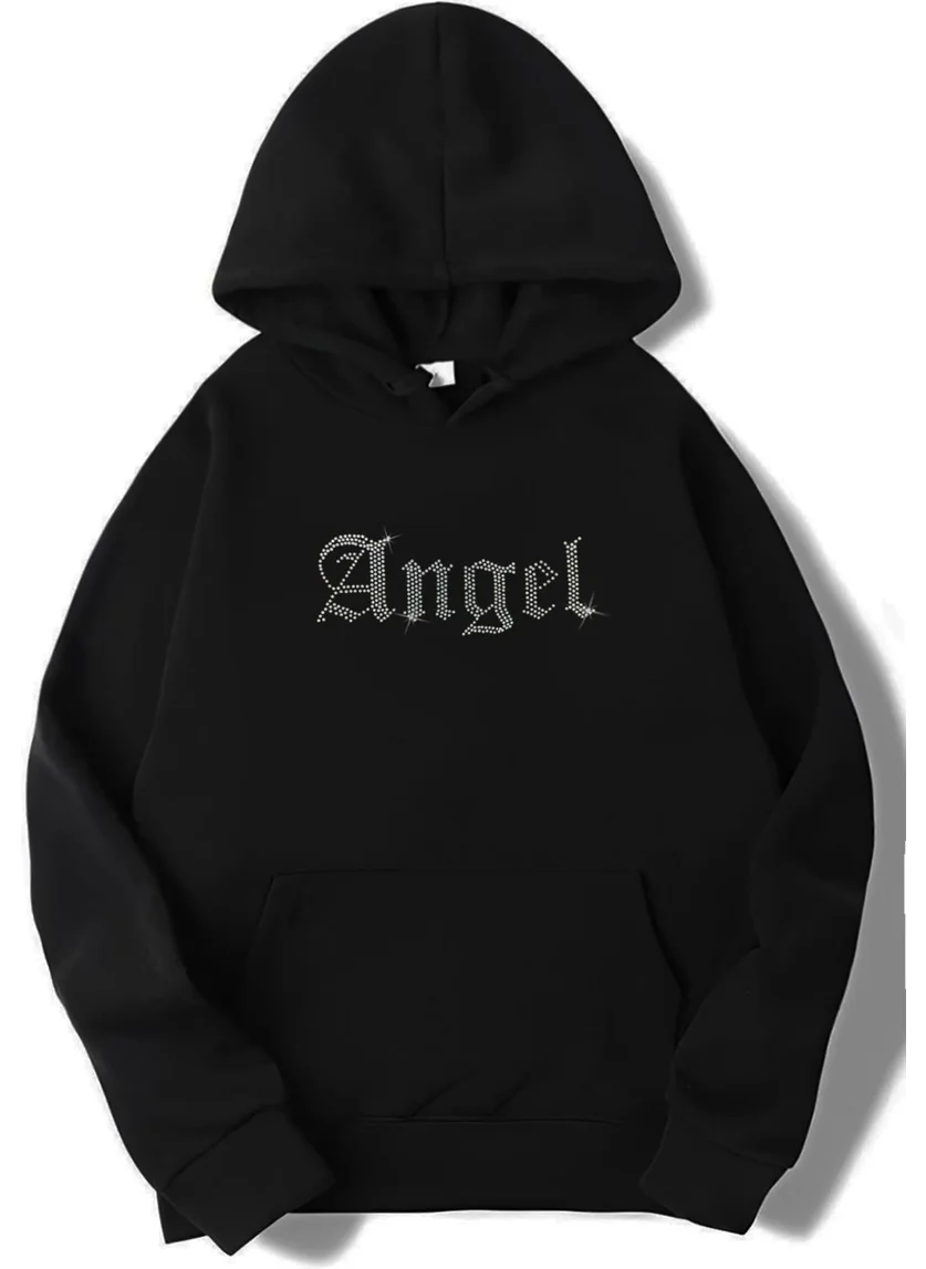 BRZ Collection Unisex Oversize Stoned Angel Hoodie