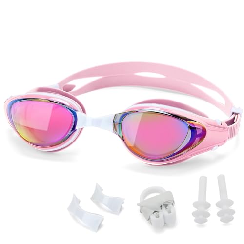 Wave Nearsighted Swim Goggles, Shortsighted Optical Swimming Goggles No Leaking Anti Fog UV Protection for Adult Men Women - Image 1