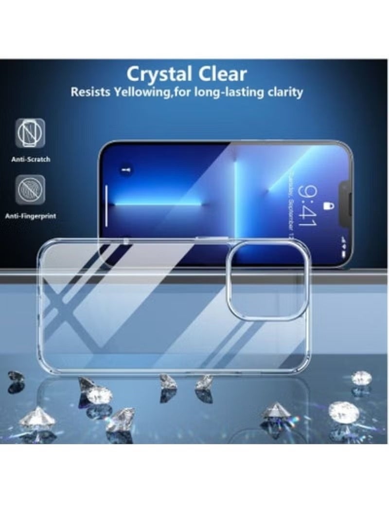 IPhone 14 Pro Max Case – Clear TPU, Anti-Yellowing, Slim & Lightweight, Scratch-Resistant with Camera & Screen Protection" - Image 2