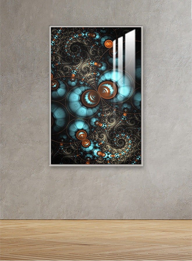 ماركتنا لوحة جدارية120×80سم مع برواز فضي وطبقة اكريلك شفاف بتصميم تجريدي - Image 1