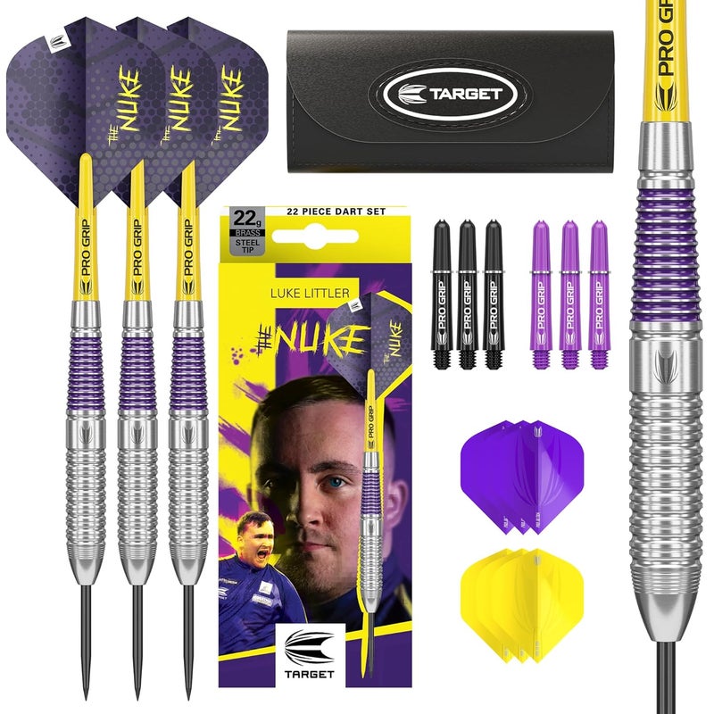 Target Darts Luke Littler Brass Steel Tip Dart Set - Image 1