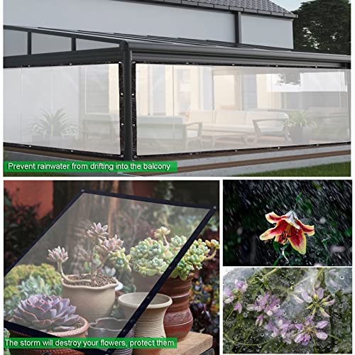 2FY2SW Lrnn Clear Waterproof Tarps Outdoor 3 x 3 Feet Transparent Tarpaulin Plastic Rainproof Tarp Cover with Grommets for Garden Furniture Cars Opening Storage, Black - Image 4