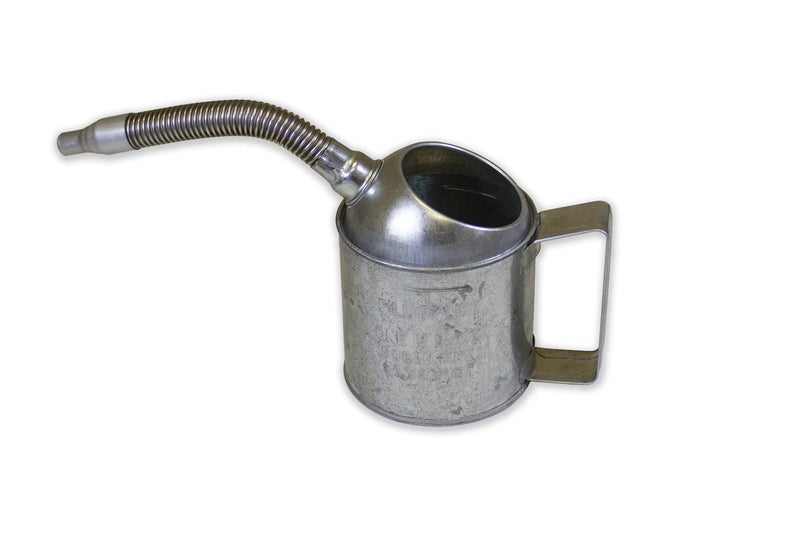 WirthCo 94484 Funnel King 1 quart Measure Can with Flex Spout Galvanized Heavy Duty Silver