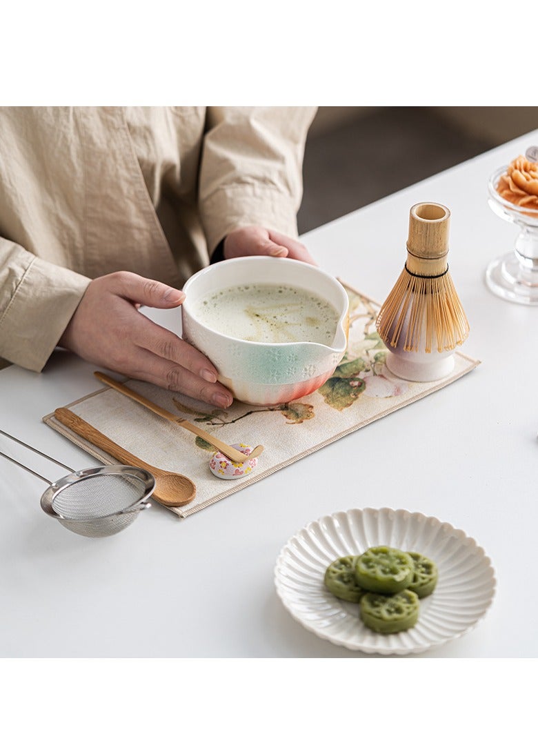 جوي لينك طقم خفاقة ماتشا، طقم شاي ماتشا ياباني، طقم شاي ماتشا ياباني 8 قطع، يشمل وعاء ماتشا، خفاقة ماتشا، مغرفة ماتشا، مغرفة خيزران، حامل خفاقة، مفرش طاولة، مصفاة شاي من الفولاذ المقاوم للصدأ، لتحريك ماتشا أداة ماتشا الخيزران - Image 3
