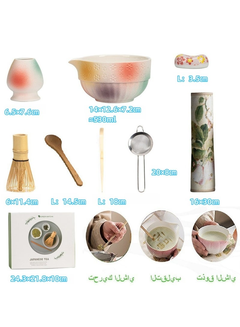 جوي لينك طقم خفاقة ماتشا، طقم شاي ماتشا ياباني، طقم شاي ماتشا ياباني 8 قطع، يشمل وعاء ماتشا، خفاقة ماتشا، مغرفة ماتشا، مغرفة خيزران، حامل خفاقة، مفرش طاولة، مصفاة شاي من الفولاذ المقاوم للصدأ، لتحريك ماتشا أداة ماتشا الخيزران - Image 4