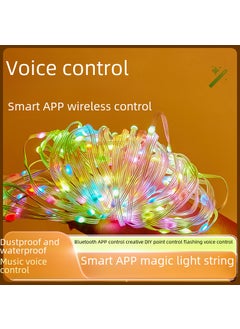 Generic RGB Magic Color Leather Line Light String LED Intelligent Point Control Voice Control Christmas Light Bluetooth APP Control DIY Decorative Marquee[15 m 150 lamp] waterproof battery box Amazon exclusive patent [15 m 150 lamp] waterproof battery box Amazon exclusive patent 
