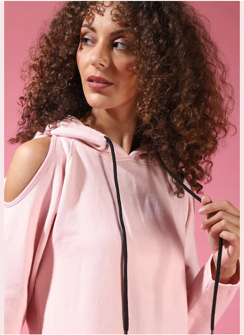 Campus Sutra Hoodie Neck Mini Dress