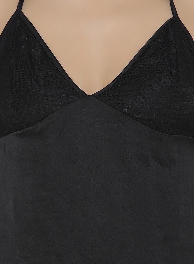Clovia Clovia Black Lacy Back Satin Babydoll  - Image 5