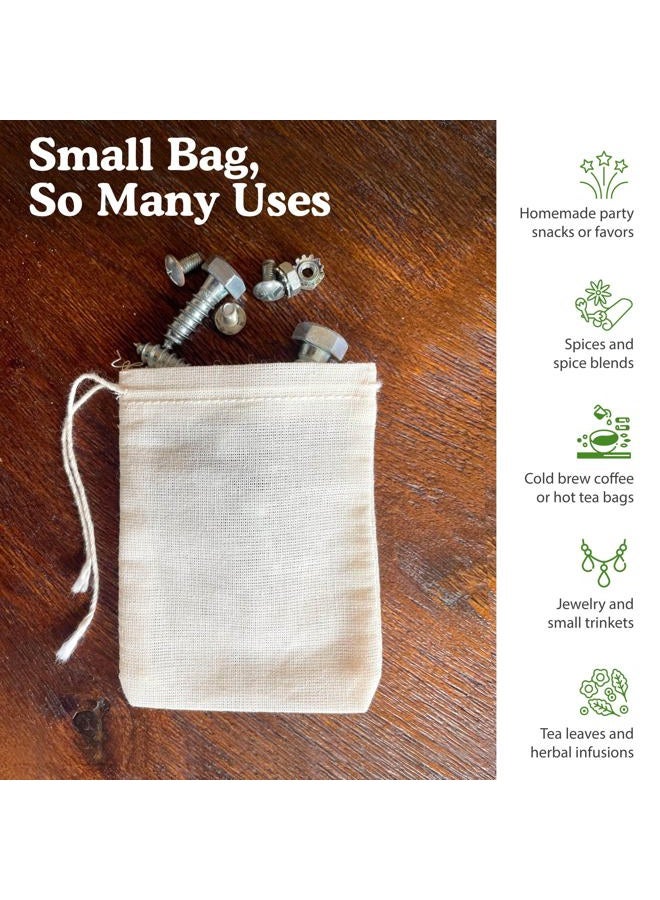 Regency Wraps 100% Cotton All-Natural Drawstring Bag, Pouches for Enclosing Bulk Spices, Tea, Potpourri, Jewelry, Crafting, Wedding Favors, 3" x 4", Pack of 10 - Image 4