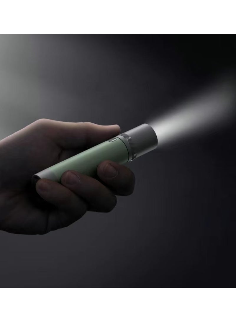 New portable rechargeable LED flashlight with ABS body, green color  - Image 1
