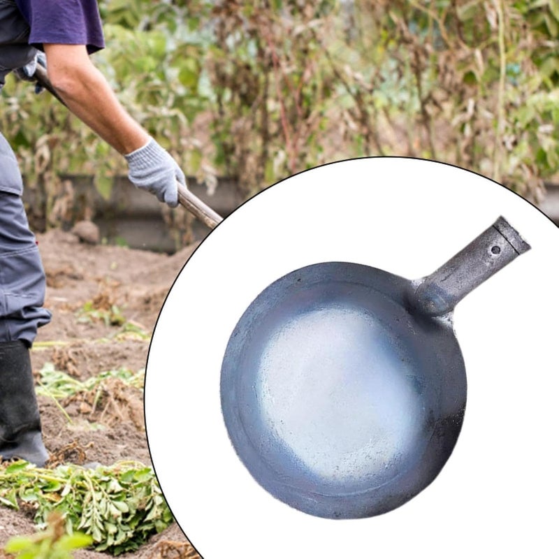 Sewer Spoon Drainage Leakage Tool Metal Sifting Shovels Iron Manure Scoop Rounded Portable Ergonomic Design Suitable for garden maintenance home, Diameter 17cm - Image 5