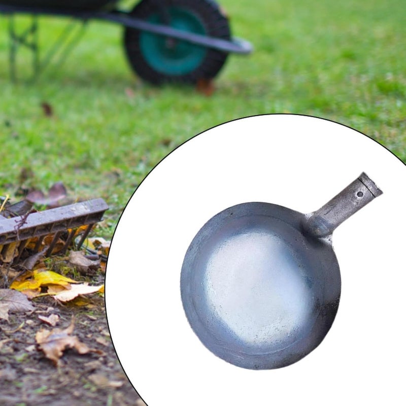 Sewer Spoon Drainage Leakage Tool Metal Sifting Shovels Iron Manure Scoop Rounded Portable Ergonomic Design Suitable for garden maintenance home, Diameter 17cm - Image 2