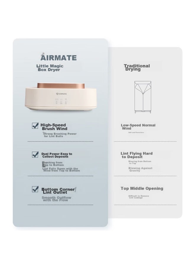 Airmate , Clothes Dryer, Home Use, Portable Folding Hanging, Baby Clothes Sterilizer, Dorm Small Air Dryer, Hg06-m9 - Image 3