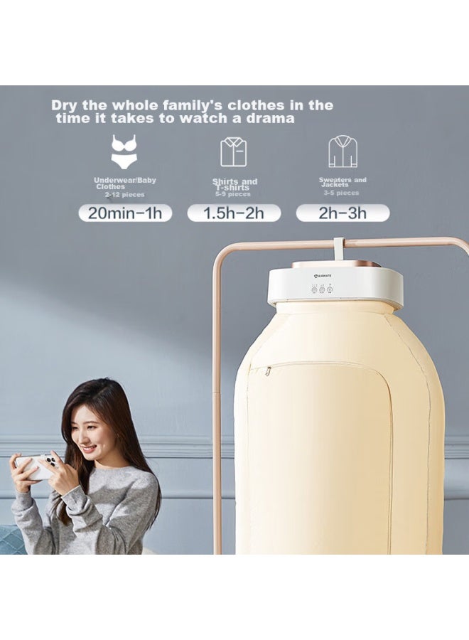 Airmate , Clothes Dryer, Home Use, Portable Folding Hanging, Baby Clothes Sterilizer, Dorm Small Air Dryer, Hg06-m9 - Image 2