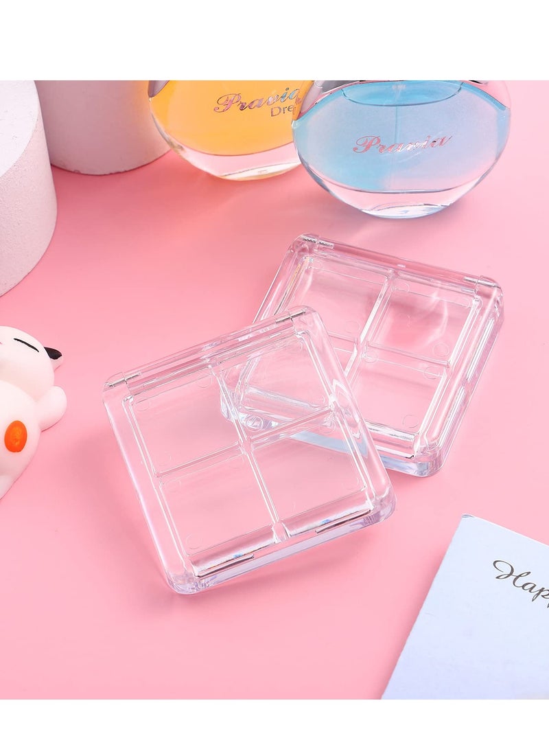 Excefore Empty Eyeshadow Palette 10 Pieces Empty 4 Grids Eye Shadow Pallet Small Makeup Palette Lipstick Compact Containers Cosmetic Sample Storage Cases Clear Makeup DIY Cosmetic Container - Image 5
