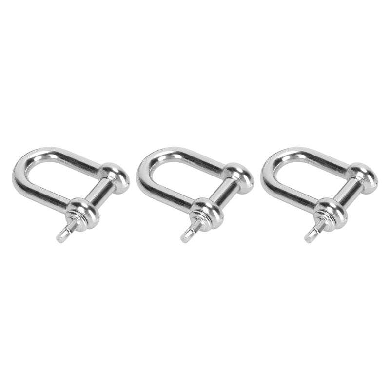 U Shape Shackle: Zinc Alloy, Burr-Free Weather-Resistant - Removable Threaded Ring Pin Bow Shackle for Outdoor Camping Paracord Survival Bracelets - Image 3