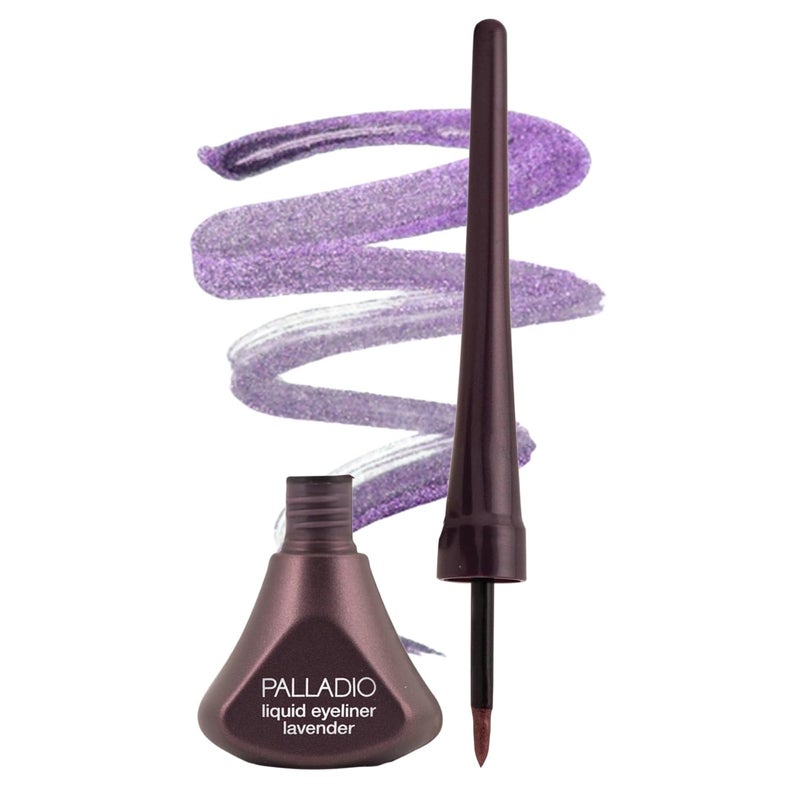 Palladio Liquid Eyeliner, Highly Pigmented and Waterproof Eyeliner, For Intense Eye Definition, Smear-proof Eyeliner Liquid, Includes Easy Grip Wand and Felt Tip Eyeliner Applicator, Lavender - Image 1