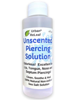 Urban ReLeaf Unscented Piercing Solution ! Non-Iodized Sea Salt Healing Soak. Lip, Tongue, Septum, Dimple, Mouth. No Scent. Ready To Use. Made Fresh In Usa. Soothe & Calm.  - Image 1