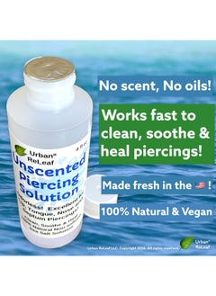 Urban ReLeaf Unscented Piercing Solution ! Non-Iodized Sea Salt Healing Soak. Lip, Tongue, Septum, Dimple, Mouth. No Scent. Ready To Use. Made Fresh In Usa. Soothe & Calm.  - Image 2