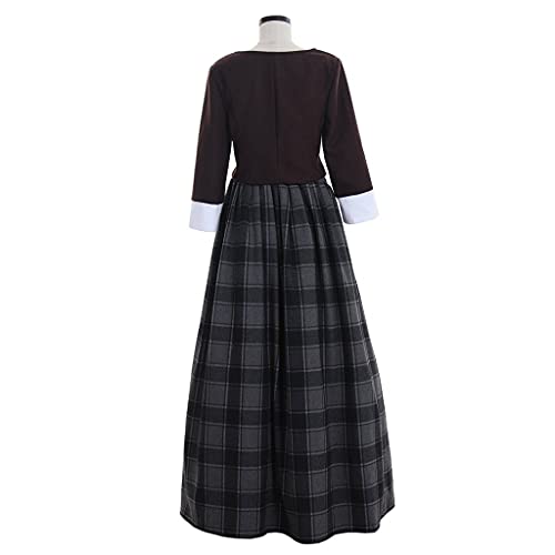 SFWXCOS Women's Scottish Highland Dress Claire Fraser Cosplay Costume Dress from Outlander (XXXL, Gray) - Image 5