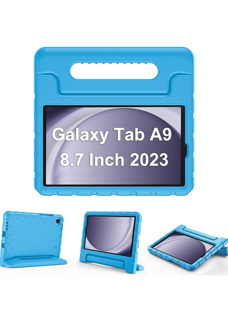 Procases Kids Case For Galaxy Tab A9 Shockproof Cover With Handle Stand Lightweight Kids Friendly Protective Cover Blue - Image 1