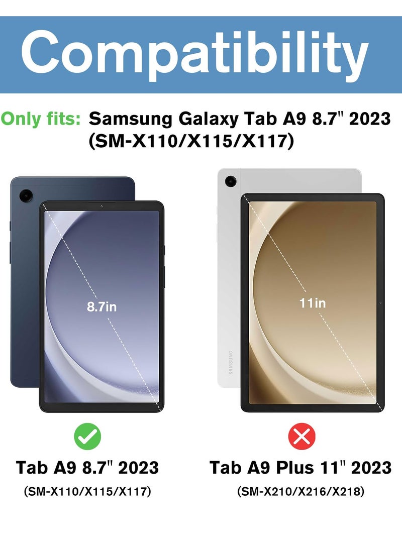 Procases Kids Case For Galaxy Tab A9 Shockproof Cover With Handle Stand Lightweight Kids Friendly Protective Cover Blue - Image 2