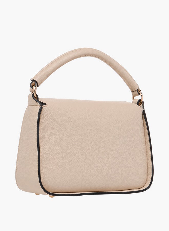 Paprika Textured Crossbody Bag with Detachable Strap and Button Closure - Image 4