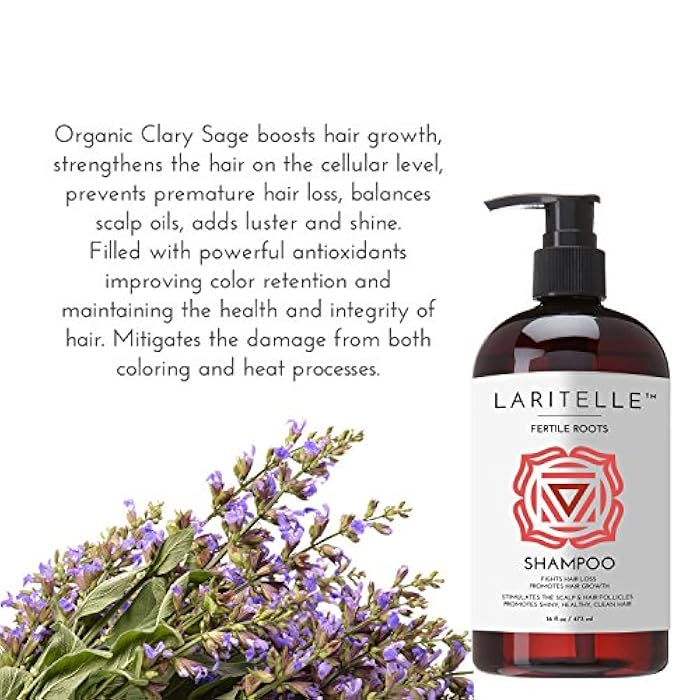 Laritelle Organic Hair Growth Set Shampoo 17 oz + Conditioner 16 oz + Hair Loss Treatment 4 oz Ayurvedic Herbs, Lavender, Ginger, Rosemary NO GMO, Sulfates, Gluten, Alcohol, Parabens, Phthalates - Image 5