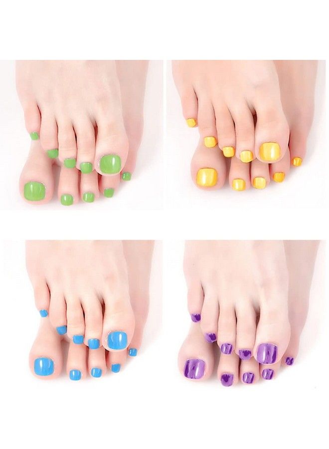 JERCLITY 352 Pieces 16 Sheets Solid Color Toenail Polish Strips Stickers Self Adhesive Bright Color Toenail Full Wraps Full Nail Stickers Nail Art Decal Strips With Nail File For Women Girls - Image 4
