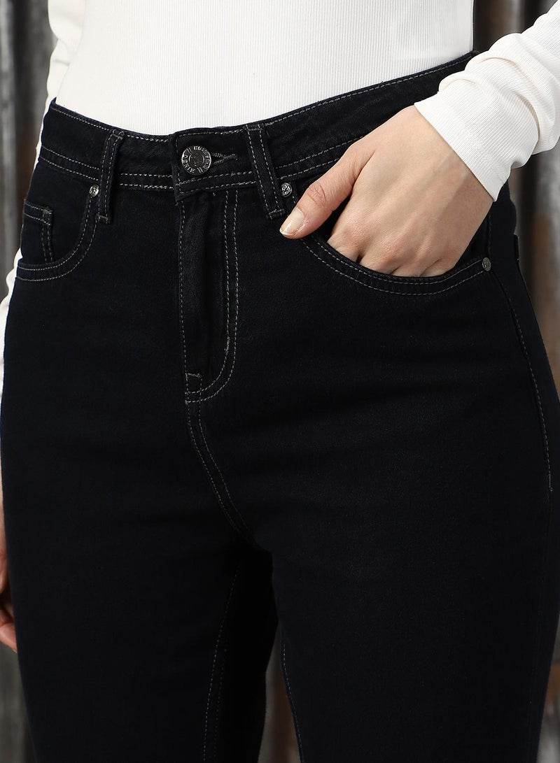 HIGH STAR Women's Grey Cotton Blend Solid Jeans - Image 3