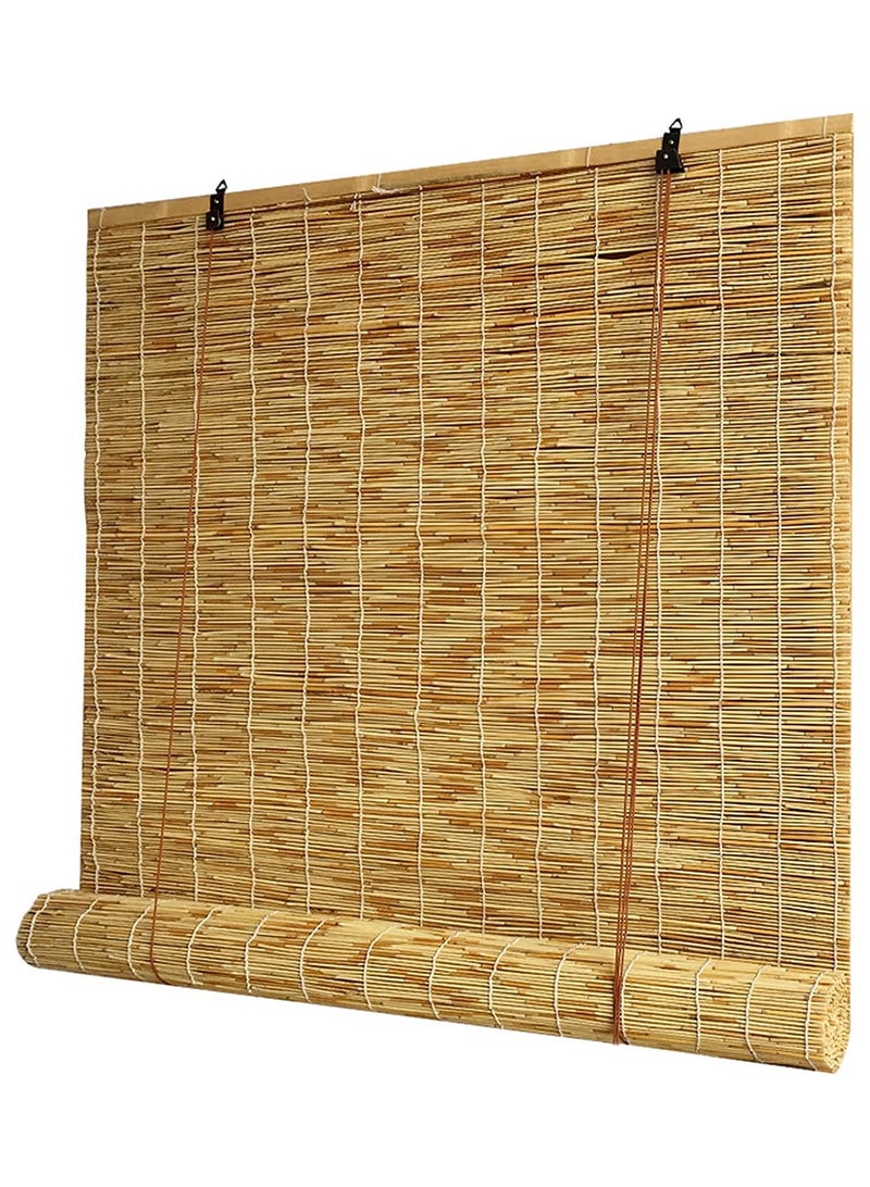 LINGWEI Outdoor Window Bamboo Roller Blinds Natural Wooden Window Curtain Hanging Window Blind Bamboo Roll Up Shades Reed Curtain  - Image 1