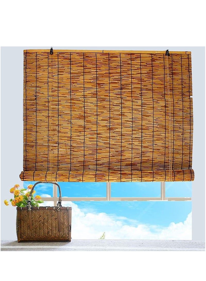 LINGWEI Outdoor Window Bamboo Roller Blinds Natural Wooden Window Curtain Hanging Window Blind Bamboo Roll Up Shades Reed Curtain  - Image 3