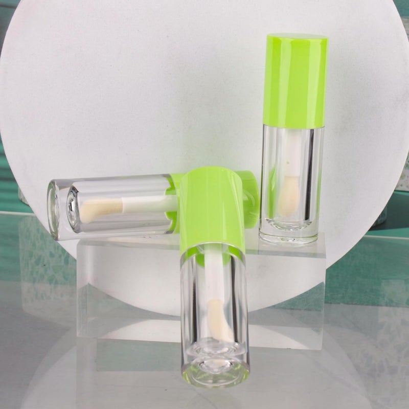 COSIDEA 14pcs Empty 6ml big doe foot wand Chunky lip gloss tubes for DIY lipgloss,Pink round lipgloss containers tubes with thick wand (Green) - Image 5