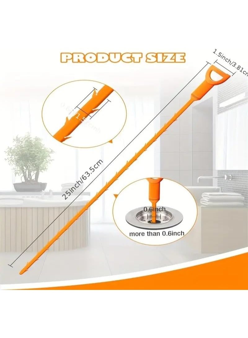 6 Pack Drain Clog Remover Tool, Sink Snake Cleaner Drain Auger Sewer toilet dredge, Snake Drain for Hair Remover Tool For Sewer, Toilet, Kitchen Sink, Bathroom Tub - Image 2