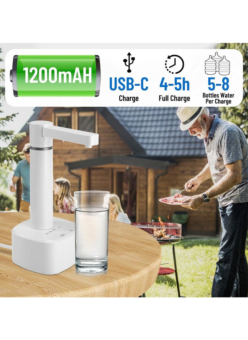 Alruht Electric Drinking Water Pump, Portable Desktop Water Dispenser with Display, USB Rechargeable Automatic, Universal Bottle for Office, Outdoor Car, Camping Black, 5 Gallon  - Image 5