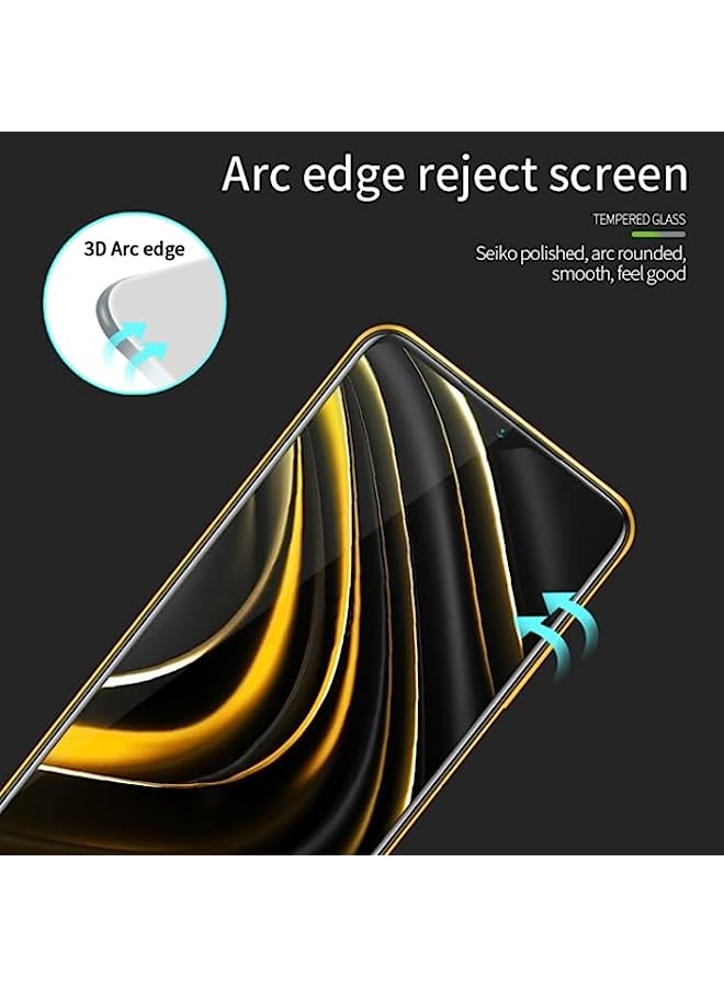 MOFI Tempered Glass Screen Protector Compatible For Xiaomi Poco M3 MOFI 9H 3D Explosion-proof Curved Screen Tempered Glass Film Black - Image 5